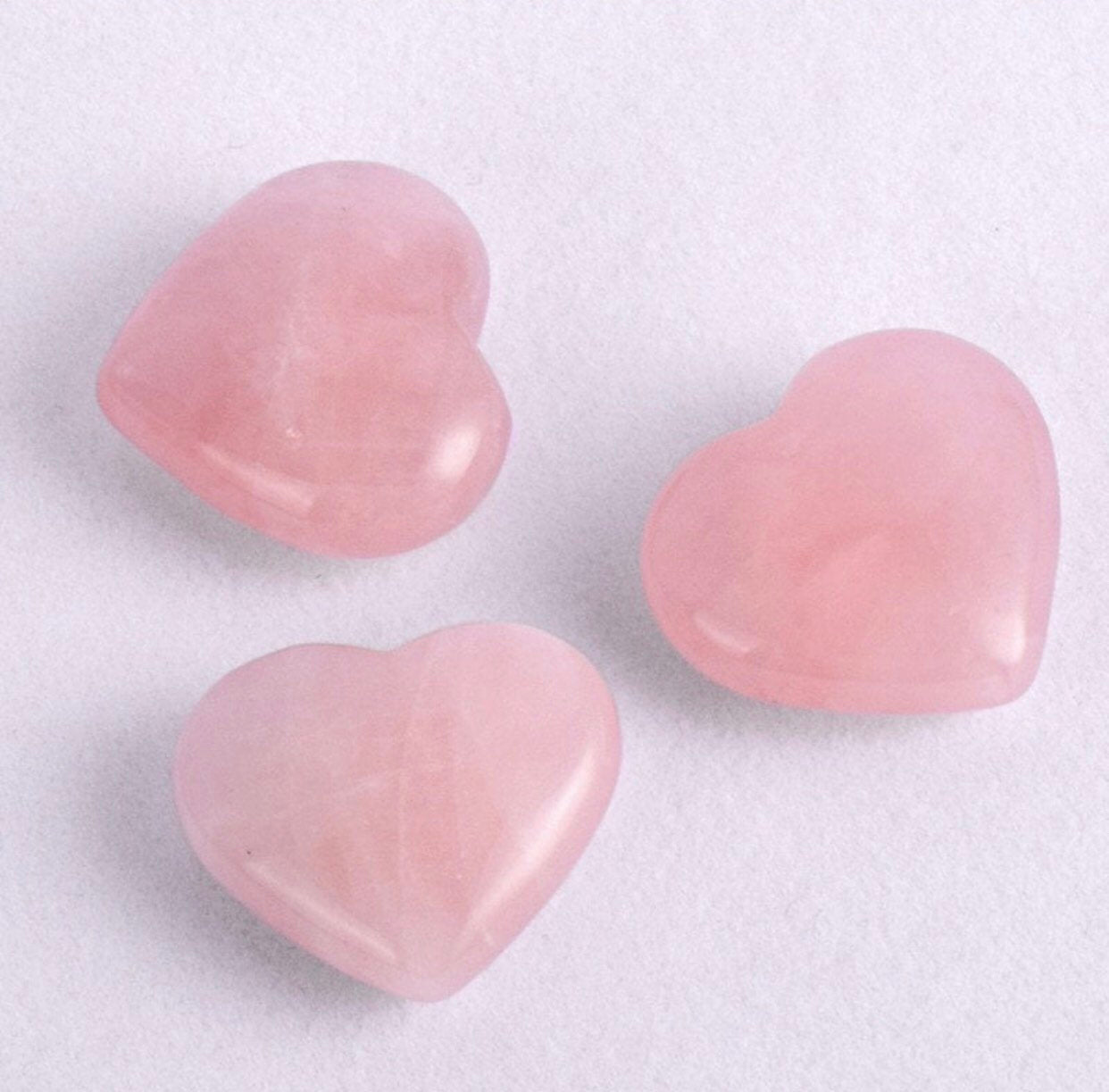 Rose Quartz | Heart Shaped Crystal | Party Favors | Wedding Favors | Love & Attraction Pocket Size 1 inch Crystal | Small - The Goddess Shop Co