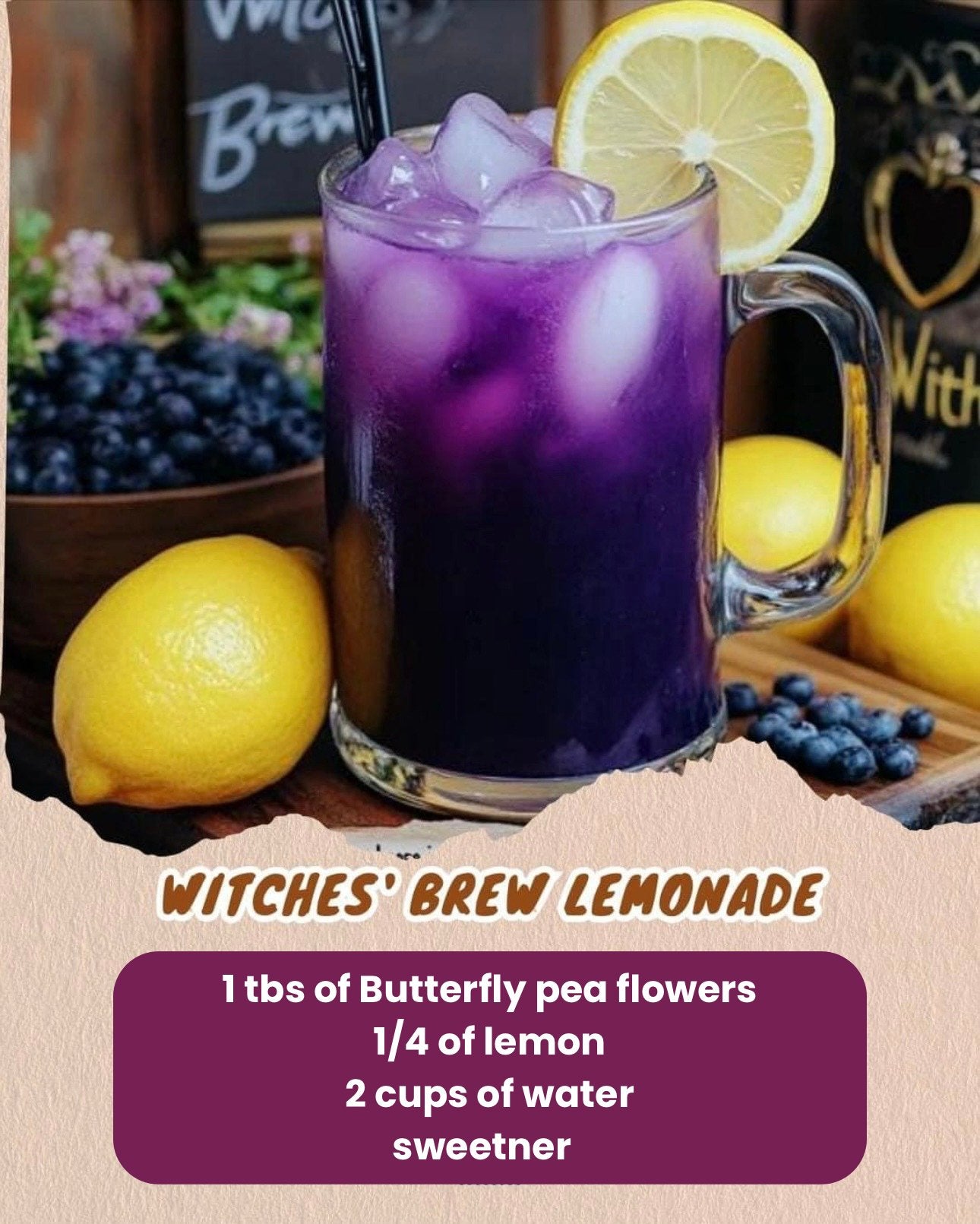 Butterfly pea tea, pretty tea, hot or cold , changes color no in - The Goddess Shop Co