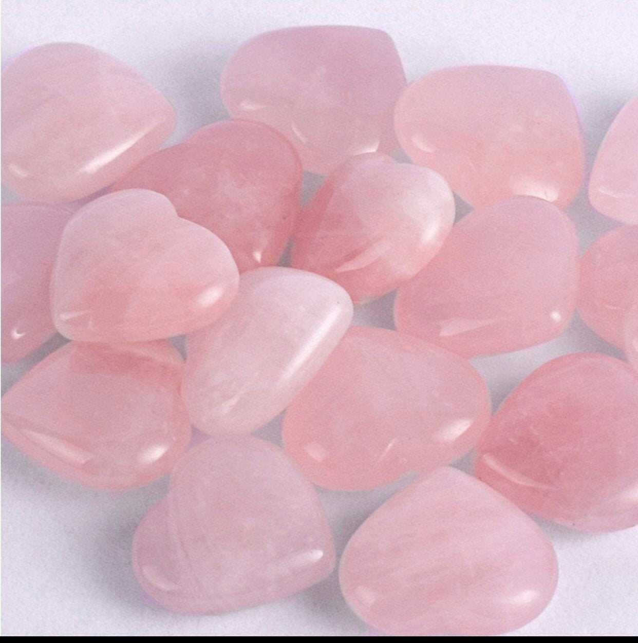 Rose Quartz | Heart Shaped Crystal | Party Favors | Wedding Favors | Love & Attraction Pocket Size 1 inch Crystal | Small - The Goddess Shop Co