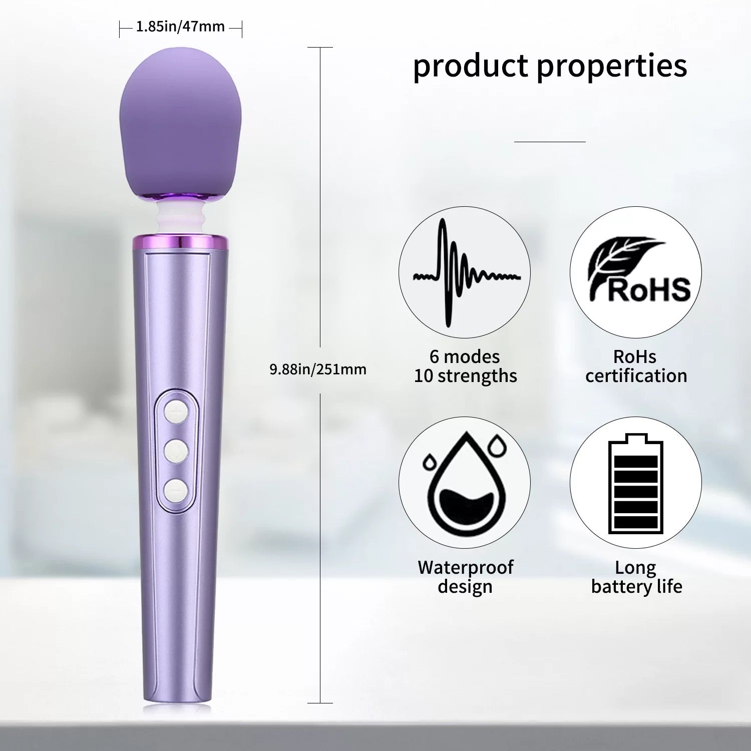 Wand Vibrator Clitoris stimulation |Sex Toy | Purple - The Goddess Shop Co