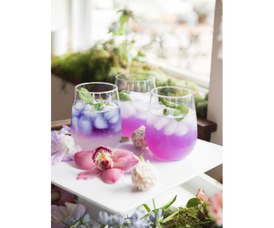 Butterfly pea tea, pretty tea, hot or cold , changes color  no in
