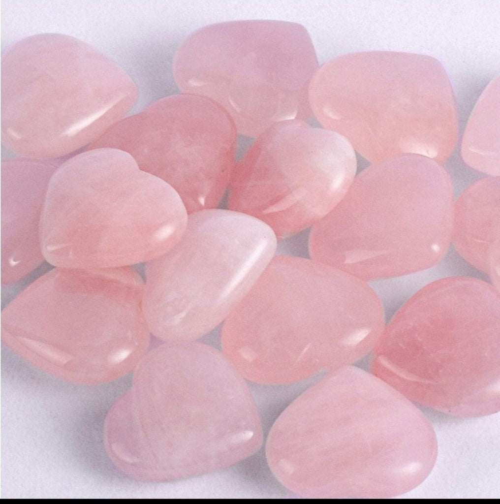 Rose Quartz | Heart Shaped Crystal | Party Favors | Wedding Favors | Love & Attraction Pocket Size 1 inch Crystal | Small